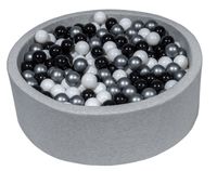 Viking Choice  Ballenbak 90 cm met 450 ballen zwart, wit & zilver - thumbnail