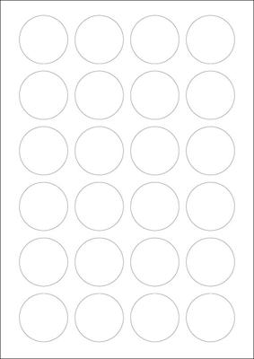 A4 etiketten 40 mm rond wit 100 vel huismerk