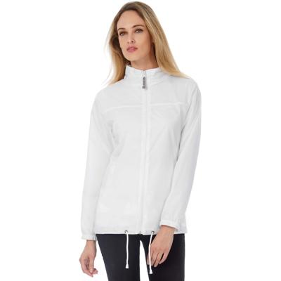 B&C Windbreaker - wit - Sirocco windjas - met capuchon - dames B&C Windbreaker - wit - Sirocco windjas - met capuchon - dames