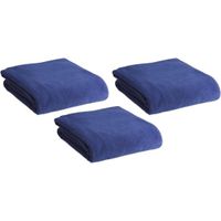 3x Fleece dekens/plaids blauw 120 x 150 cm