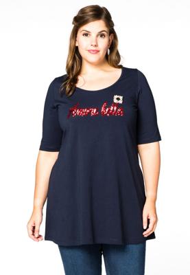 Yoek Tunic flare AMORE BELLA | Blauw | Maat 58/60