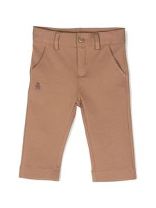 Le Bebé Enfant pantalon skinny à patch logo - Marron