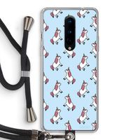 Eenhoorns overal: OnePlus 8 Transparant Hoesje met koord