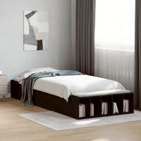 Bedframe bewerkt hout zwart 100x200 cm