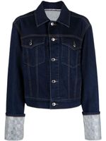 Alexander Wang veste crop en jean à ornements en cristal - Bleu - thumbnail