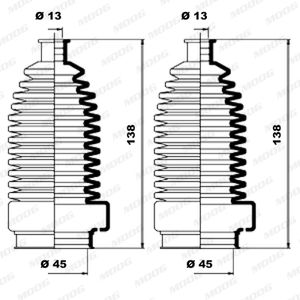 Stuurhoes, stuureenheid MOOG, Inbouwplaats: Vooras links en rechts, u.a. für VW