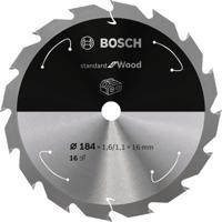 Bosch Accessories Bosch 2608837697 Hardmetaal-cirkelzaagblad 184 x 16 mm Aantal tanden: 16 1 stuk(s)