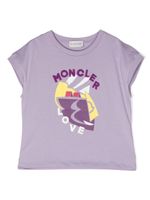 Moncler Enfant t-shirt en coton à logo brodé - Violet - thumbnail