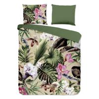 Dekbedovertrek Katoen - Lits-Jumeaux (240x220 cm) - Groen Katoen - Dessin: Bloemen - Good Morning - Dekbed-Discounter.nl