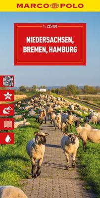 Wegenkaart - landkaart D3 Niedersachsen Bremen Hamburg | Marco Polo