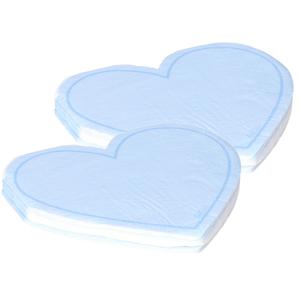 Feest servetten - 32x - hart - blauw - 3 laags - 33 x 33 cm - Valentijn   -