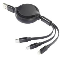 Renkforce USB-laadkabel USB 2.0 USB-A stekker 1.00 m Chroom-zwart Flexibel RF-5800360