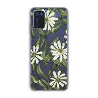 Wit bloemenpatroon: Samsung Galaxy A03s Transparant Hoesje Wit bloemenpatroon: Samsung Galaxy A03s Transparant Hoesje
