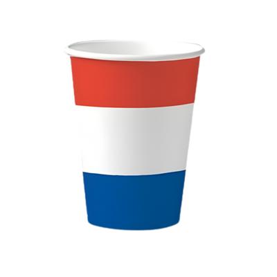 Nederland Bekertjes - 10x stuks - 200 ml - Holland vlag wegwerpbekers - NL thema