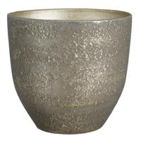 Mica Decorations Plantenpot - zwart met goud - terracotta - 29xH26 cm - thumbnail