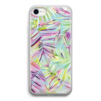 Tropical Palms Blue: iPhone SE 2020 Transparant Hoesje