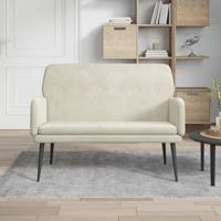 Bankje 108x79x79 cm fluweel crmekleurig