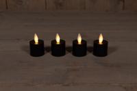 Extension Set 4 Rechargeable Black Tealight Moving Flame - Annas collection