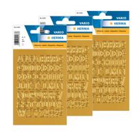 Herma Stickervellen - 3x stuks - alfabet A-Z - letter stickers - 12 mm - goudkleurig
