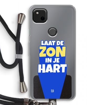 Laat de zon in je hart: Pixel 4a Transparant Hoesje met koord
