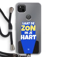 Laat de zon in je hart: Pixel 4a Transparant Hoesje met koord