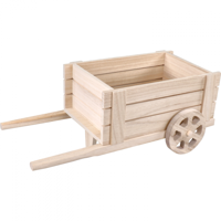 Bierverpakking, Kruiwagen Hout, 6 flessen, 38x20x15cm doos a 2 stuks