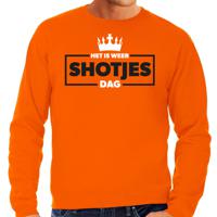 Bellatio Decorations Koningsdag sweater voor heren - shotjes - oranje - oranje feestkleding 2XL  -