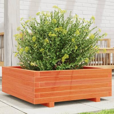 VidaXL Plantenbak 70x70x26,5 cm massief grenenhout wasbruin