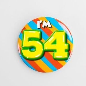 Verjaardags button I am 54