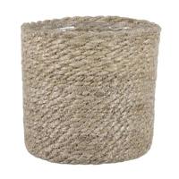 Mica Decorations Plantenpot - rotan - bruin - plantenmand - 14 x 14 cm