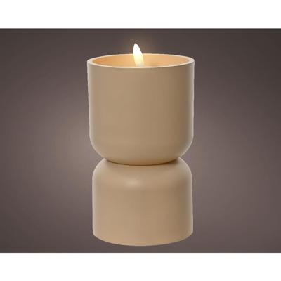 Lumineo Led kaars vlameffect diabolo 16cm creme