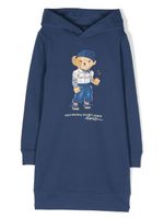 POLO RALPH LAUREN KIDS robe Polo Bear à capuche - Bleu - thumbnail