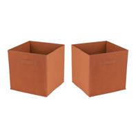 Opbergmand/kastmand Square Box - 6x - karton/kunststof - 29 liter - oranje - 31 x 31 cm