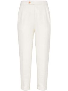 Brunello Cucinelli pantalon fuselé à taille mi-haute - Blanc