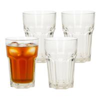 Excellent Houseware Drinkglazen set - 4 stuks - glas - 360 ml - water glazen - vaatwasser bestendig   -