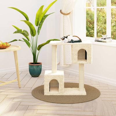 VidaXL Kattenkrabpaal met sisal krabpalen 60 cm crèmekleurig