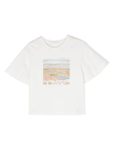 Chloé Kids t-shirt en coton biologique à logo imprimé - Blanc