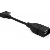 Delock 83104 USB 2.0 OTG-kabel Type Micro-B male haaks naar Type-A female 11cm - thumbnail