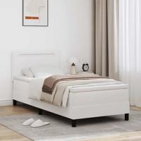 Bedframe met matras met matras Wit 90 x 200 cm Kunstleer