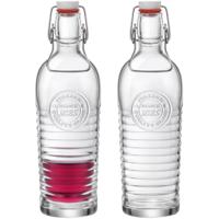 Bormioli Rocco beugelfles/weckfles - 2x - transparant - met beugeldop - 1200 ml Bormioli Rocco beugelfles/weckfles - 2x - transparant - met beugeldop - 1200 ml