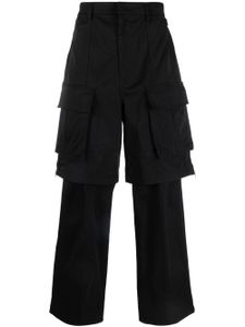 Juun.J pantalon droit à poches cargo - Noir