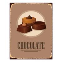 Clayre & Eef Tekstbord 25x33 cm Bruin Ijzer Chocolade Sweets Wandbord - thumbnail