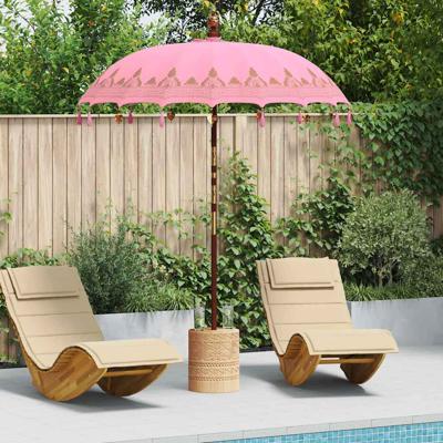 Balinese Parasol Roze (180-190) x 260 cm Katoen en massief hout