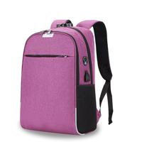Laptop rugzak school tassen anti-diefstal reizen rugzak met USB Oplaadpoort (paars)