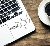 Laptop sticker cafeïne molecuul