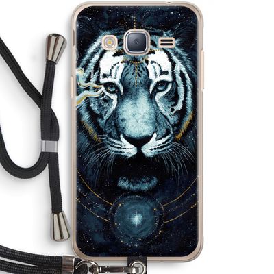 Darkness Tiger: Samsung Galaxy J3 (2016) Transparant Hoesje met koord