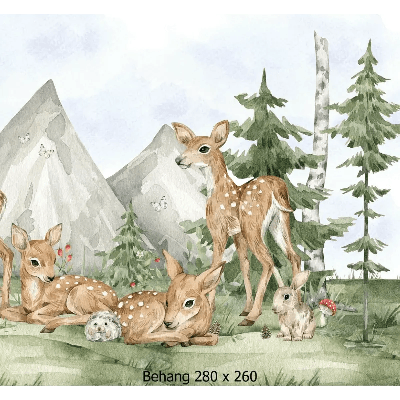 Designed4Kids wandvullend behang kinderkamer forest baby's-280 x 260 cm