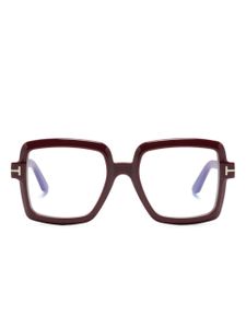 TOM FORD Eyewear lunettes de vue carrées à logo gravé - Rouge