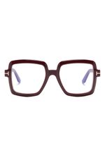 TOM FORD Eyewear lunettes de vue carrées à logo gravé - Rouge - thumbnail