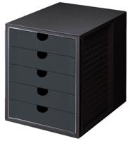HAN ha-1450-13 ladenkast met 5 gesloten laden zwart